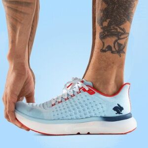 Rabbit Men's Athletic Shoes in Light Blue and Red